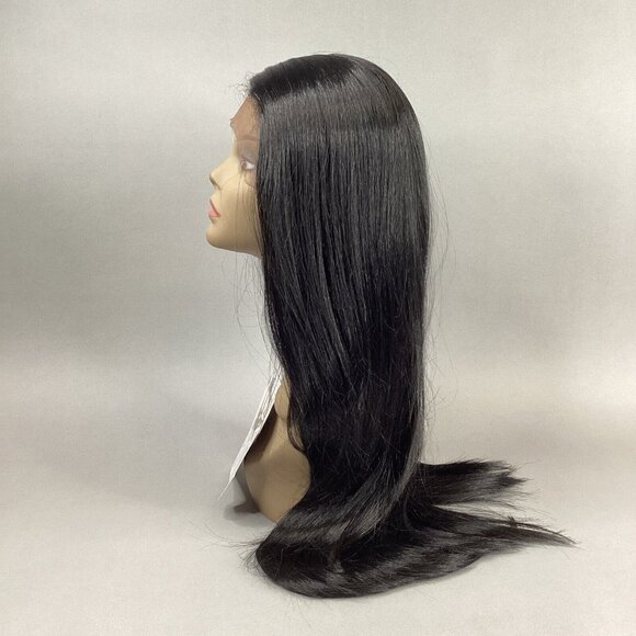 Saffron #1B Off Black Straight Premium Synthetic Lace Front Wig - Picture 5 of 9